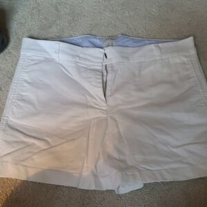 J. Crew White Shorts with Blue Striped Lining
